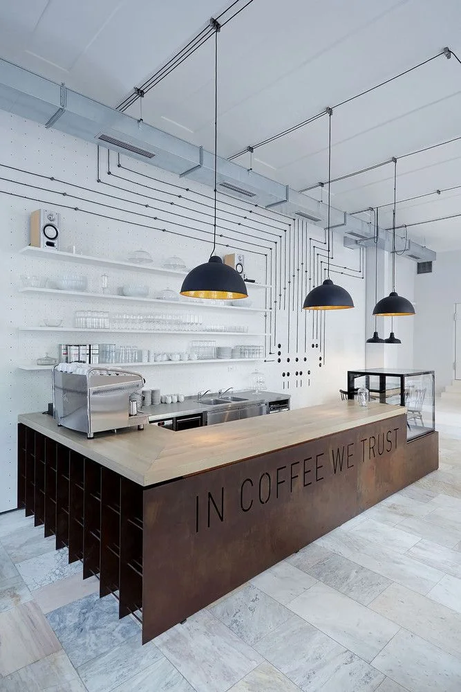 Quầy cafe đơn giản