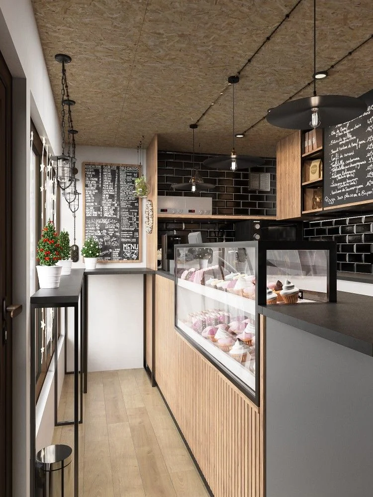 Quay-cafe-ket-hop-tu-banh Quầy Cafe