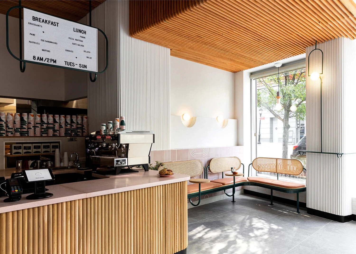 Quầy cafe vân gỗ