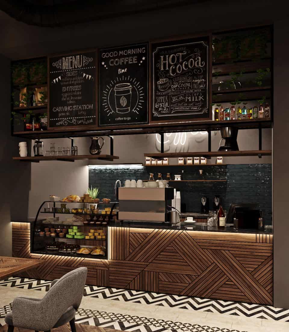 Quầy Cafe Vân Gỗ Đẹp 6 Quầy cafe vân gỗ đẹp