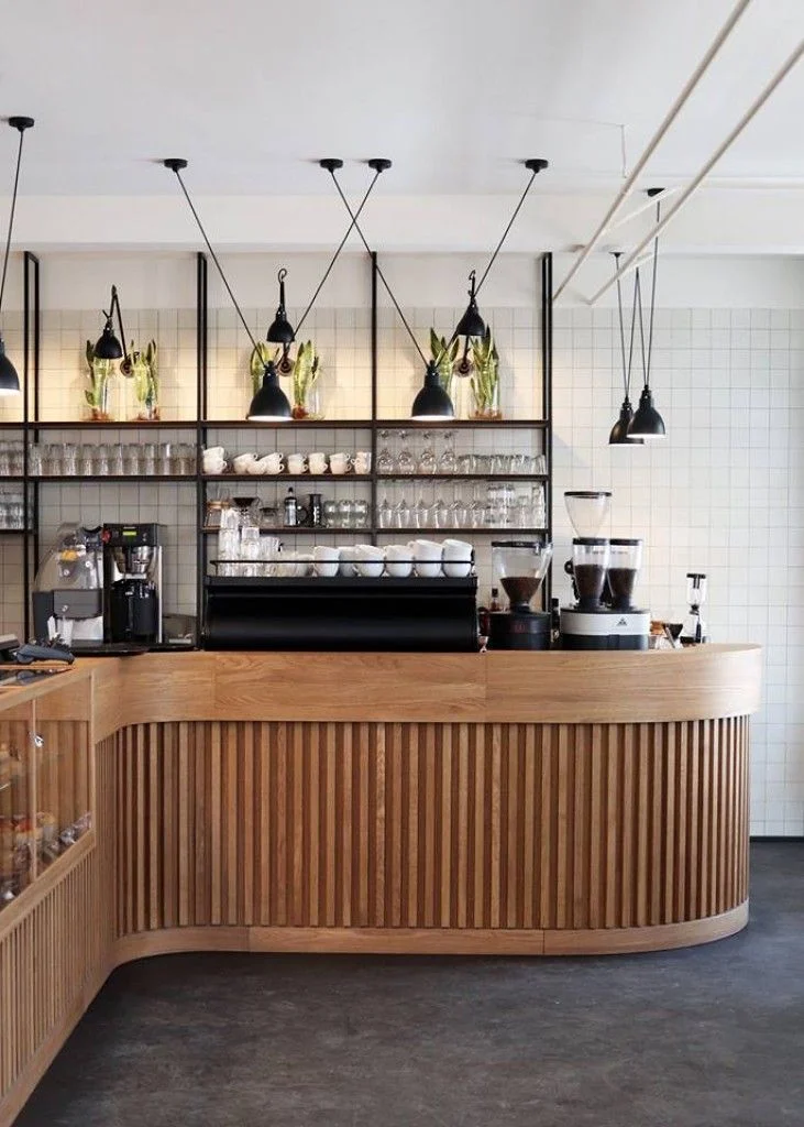 Quầy cafe vân gỗ đẹp