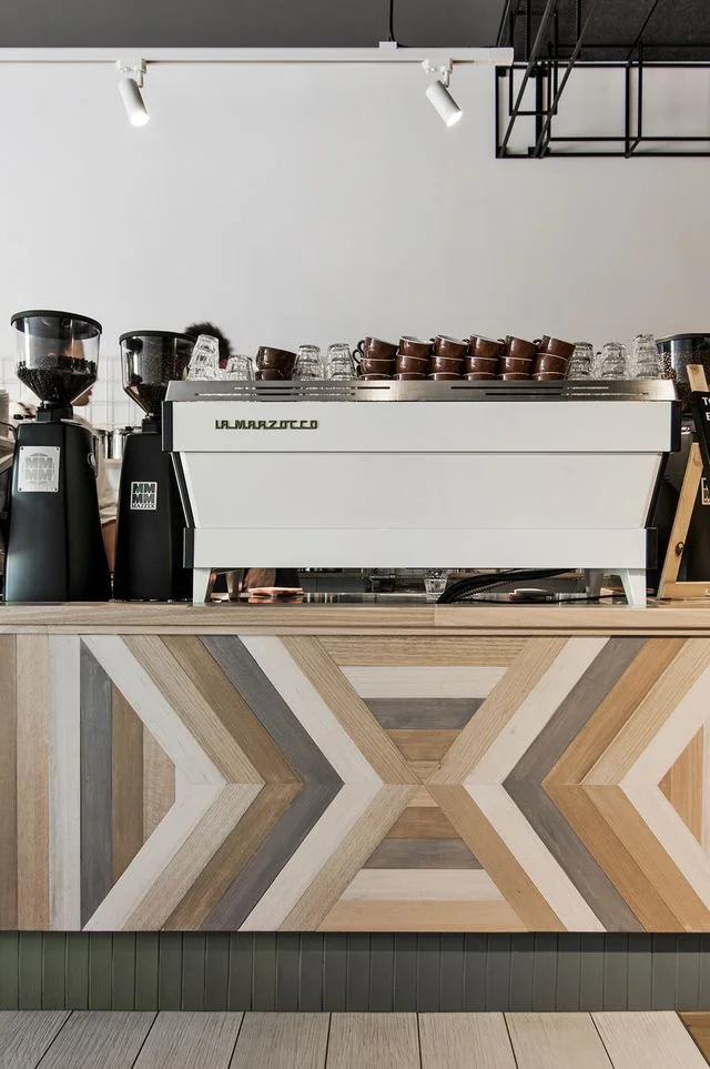 Quầy cafe vân gỗ đẹp