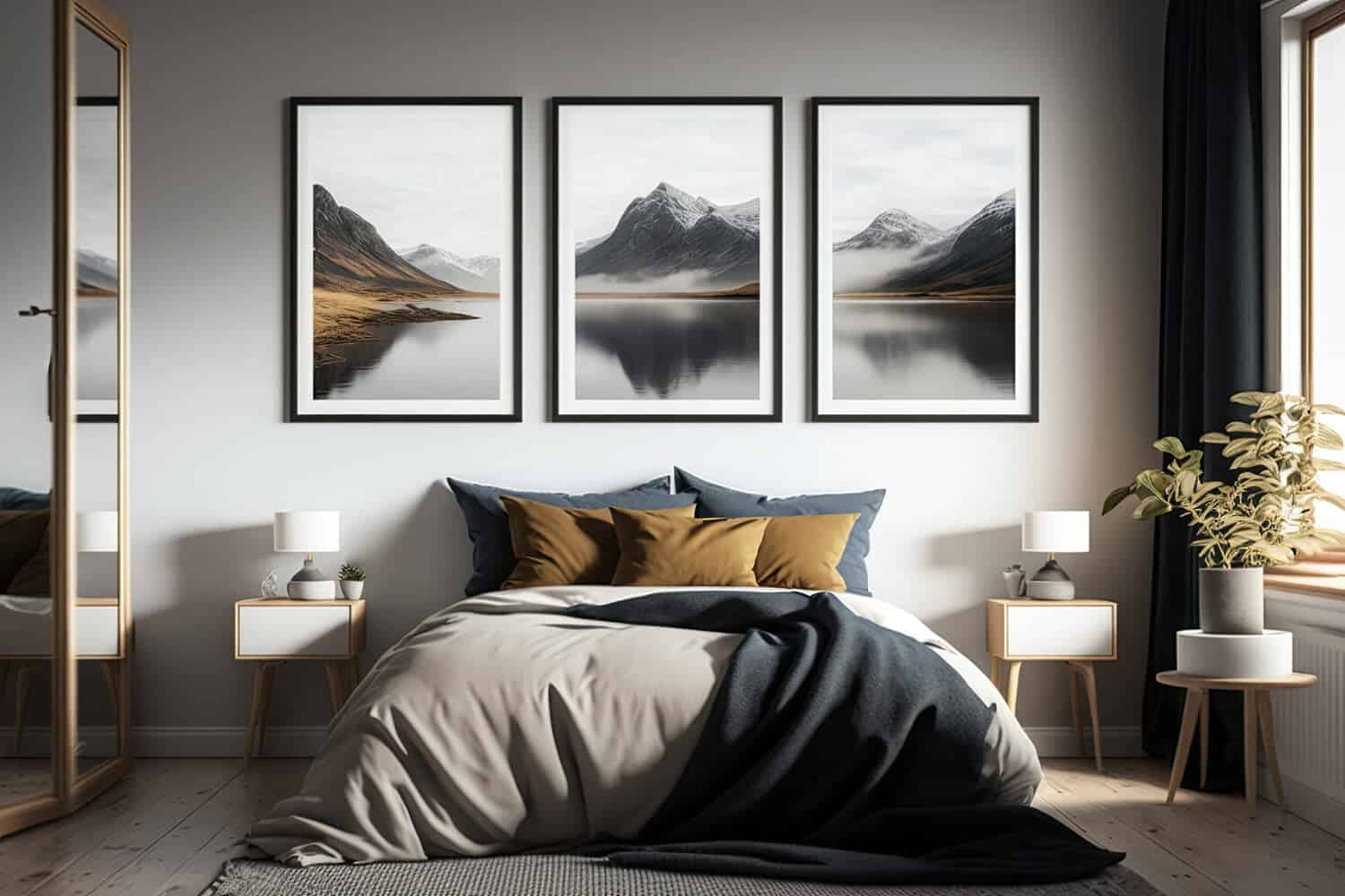elegant-bedroom-interior-with-bedforniture-framefront-view-ai-generative-1-scaled Thiết Kế Nội Thất Chung Cư
