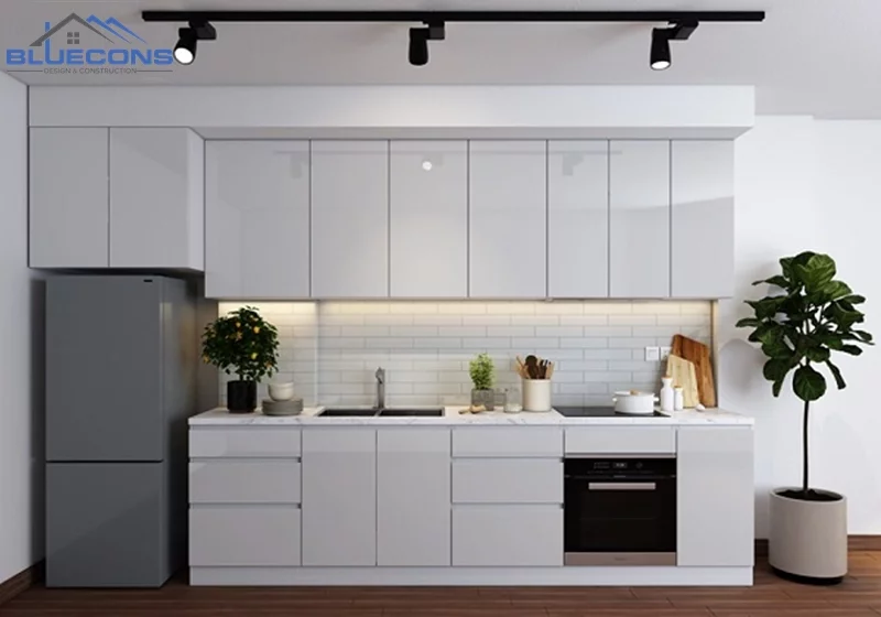Mẫu thiết kế nhà bếp đẹp với tủ bếp chữ I