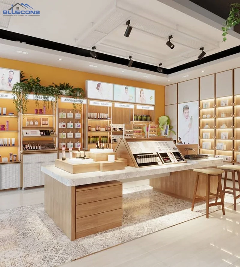 thi-cong-cua-hang-my-pham Thiết kế shop mỹ phẩm đẹp mắt
