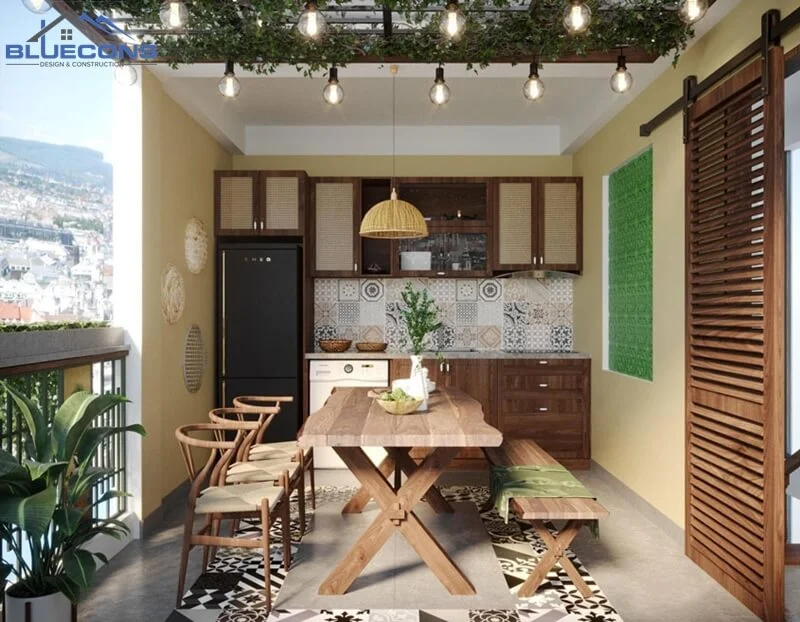 Thiết kế nhà bếp đẹp phong cách Indochine