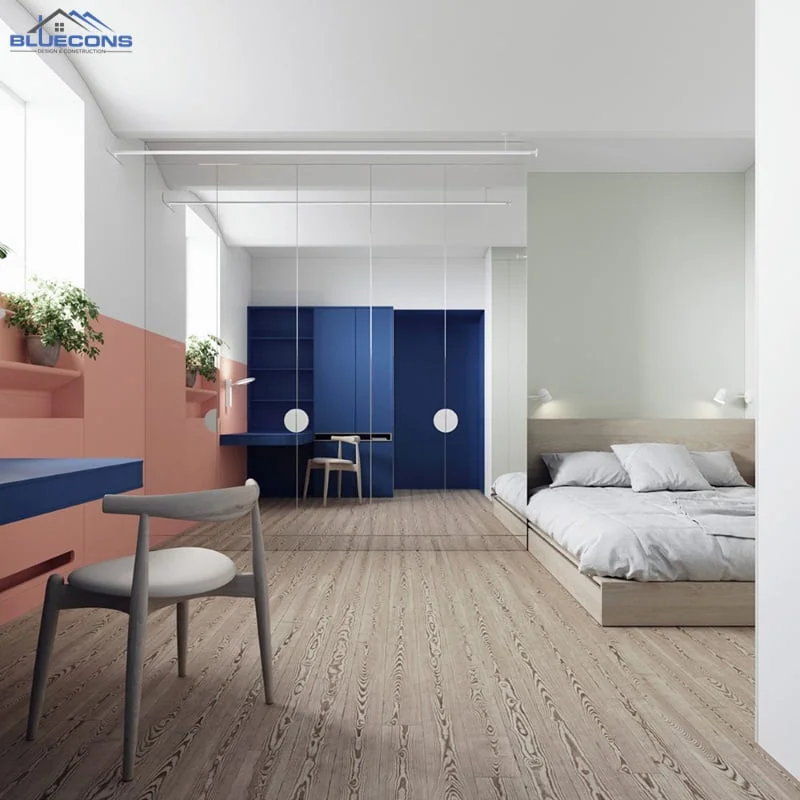 thiet-ke-noi-that-chung-cu-color-block Thiết kế căn hộ 1 phòng ngủ thoải mái, tiện nghi nhất 2023