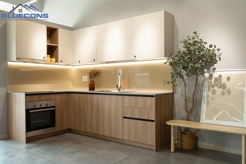 Tủ bếp chữ L cho nhà bếp nhỏ