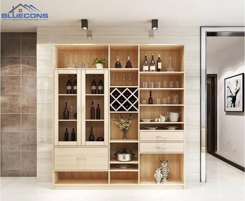 tu-dung-ruou-dep Tủ gỗ trang trí phòng khách đẹp