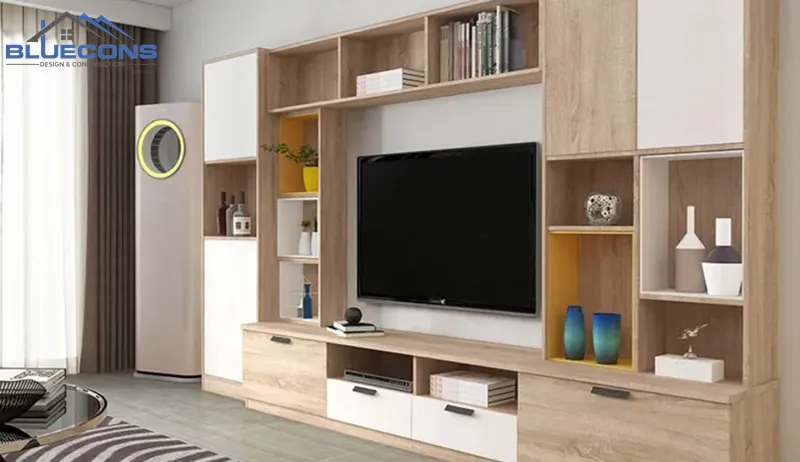 tu-go-de-tivi Tủ gỗ trang trí phòng khách đẹp