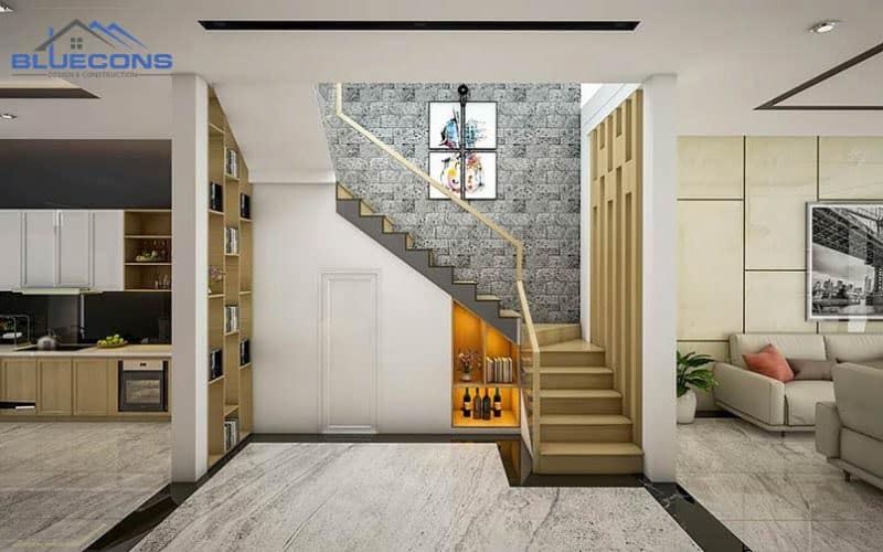 Chọn màu sắc tủ cầu thang phù hợp không gian