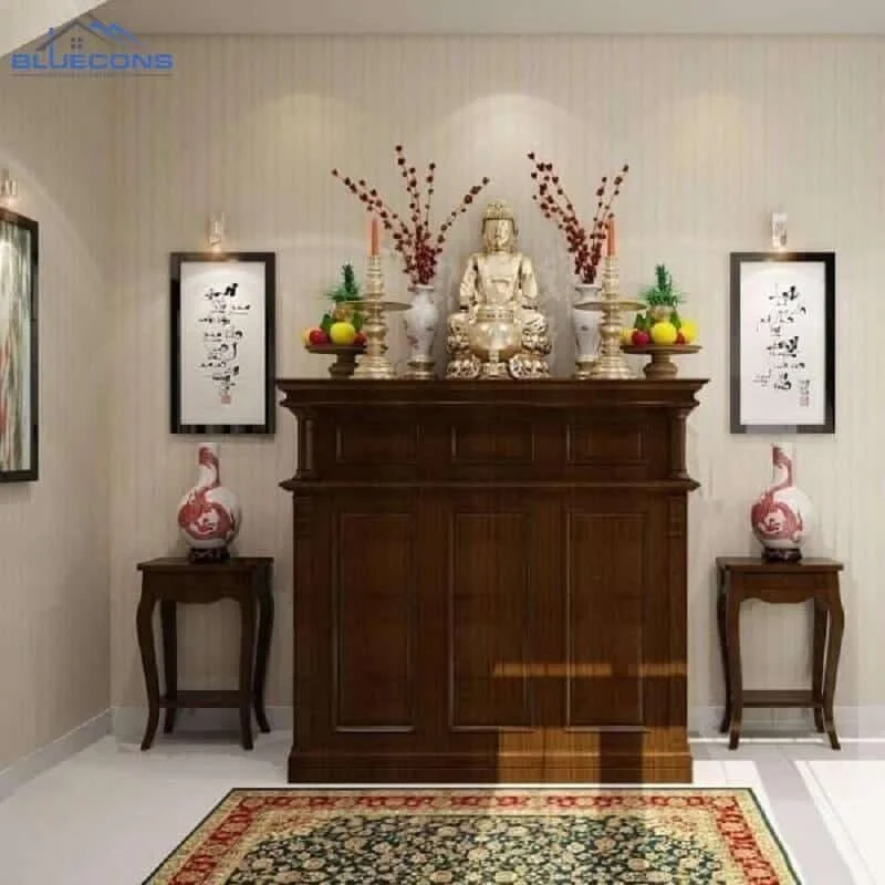 Mẫu bàn thờ gỗ công nghiệp chuẩn phong thủy