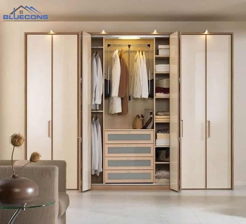 Mẫu tủ quần áo 5 cánh gỗ công nghiệp hiện đại