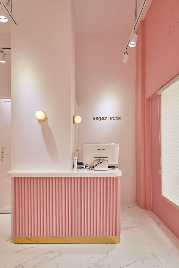 Quầy Lễ Tân Màu Pastel Đẹp 7 Quầy Lễ Tân Màu Pastel Đẹp