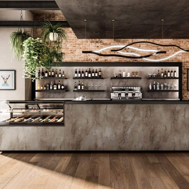 Quầy Cafe Có Kệ Treo 6 Quầy Cafe Có Kệ Treo