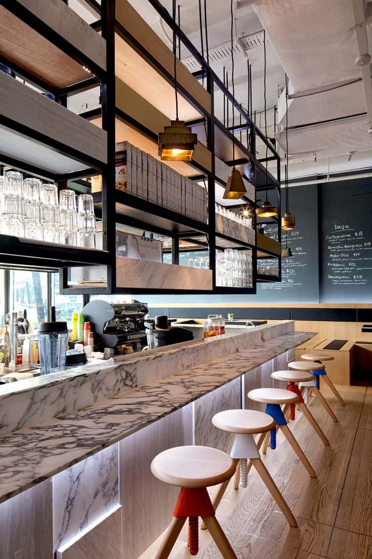 Quầy Cafe Có Kệ Treo 4 Quầy Cafe Có Kệ Treo
