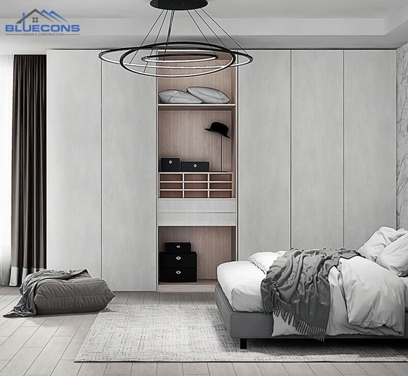 Thiết kế tủ áo âm tường tiết kiệm diện tích