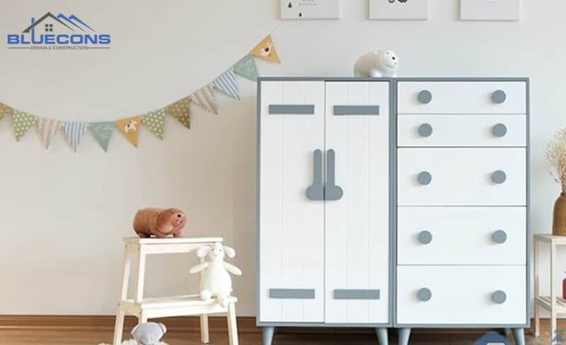 Thiết kế tủ áo dạng ngăn kết hợp cánh đứng