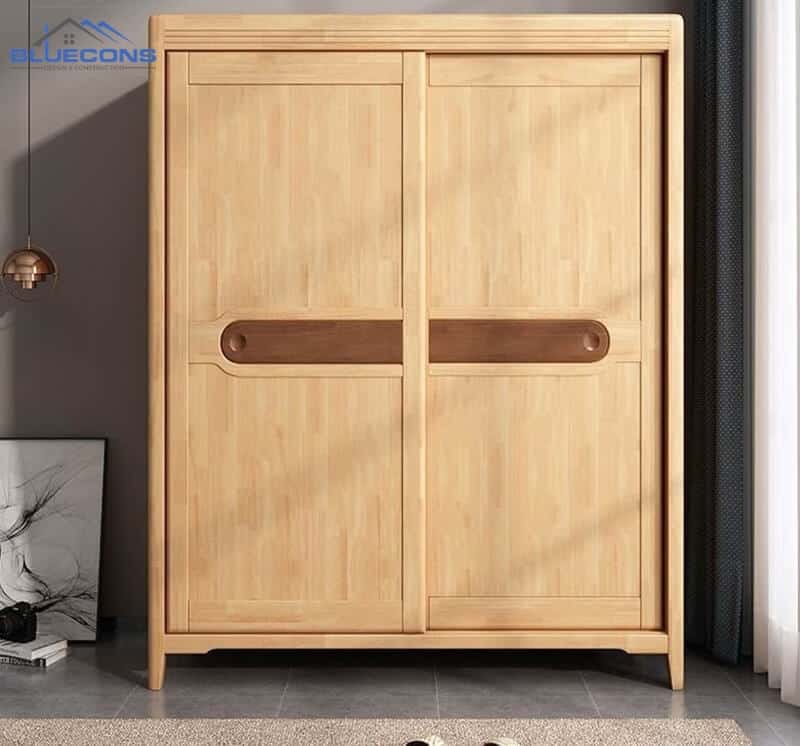 Tủ quần áo 2 cánh màu vân gỗ nổi bật