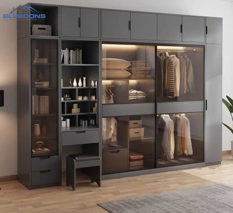 Tủ quần áo 5 cánh cạnh bàn trang điểm