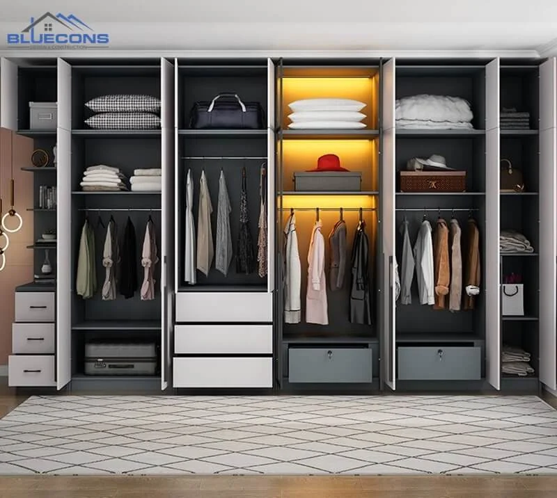 Tủ quần áo 5 cánh gỗ công nghiệp