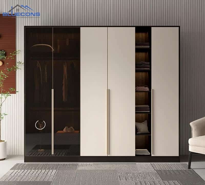 Tủ quần áo cánh kính 5 cánh