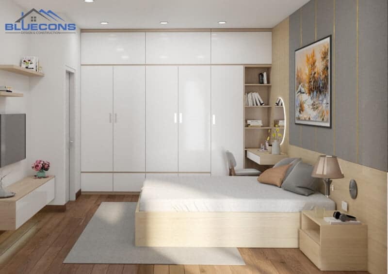 Tủ quần áo gỗ công nghiệp hiện đại, tinh tế