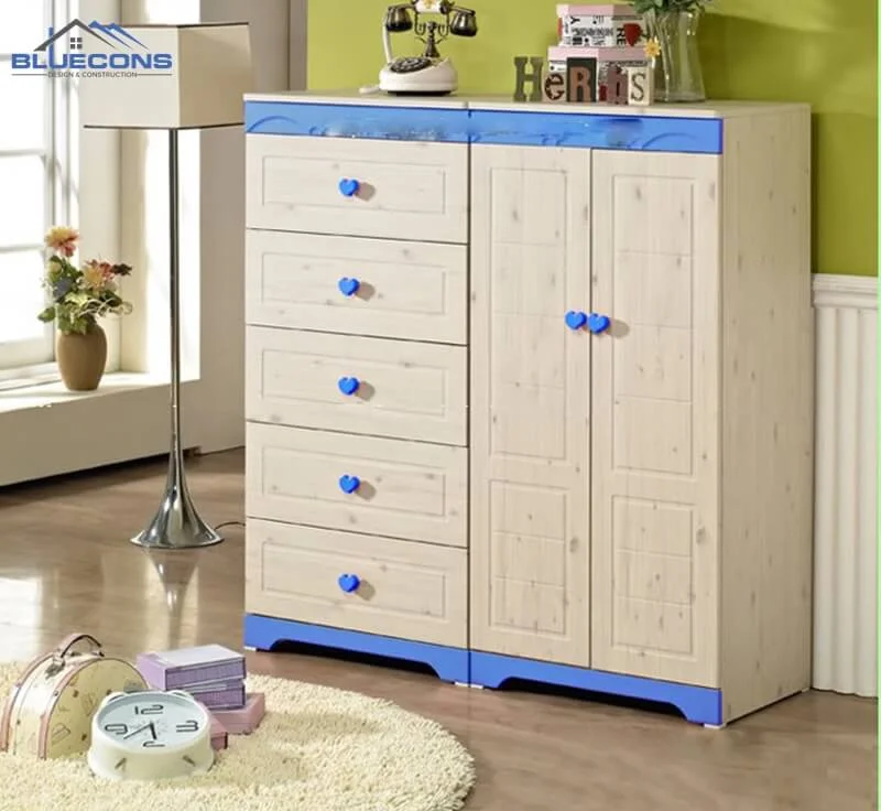 Tu-quan-ao-voi-tone-mau-xanh-cho-be-trai Tủ quần áo trẻ em gỗ công nghiệp