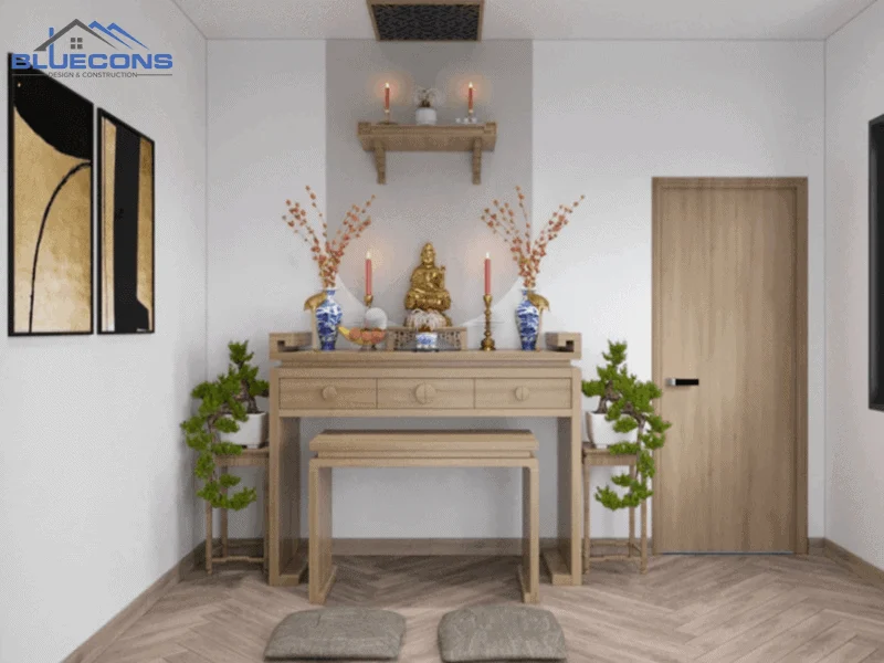 Tủ thờ gỗ công nghiệp hiện đại