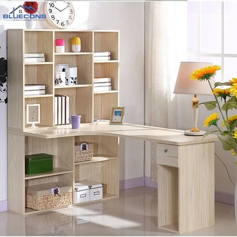 Bàn học gỗ công nghiệp chữ L thiết kế đa năng