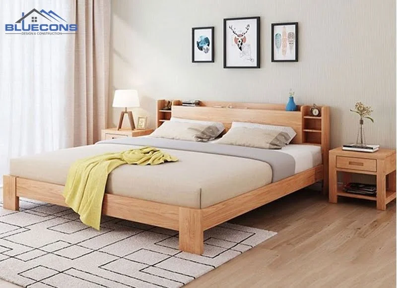 giuong-ngu-mdf-don-gian Giường gỗ công nghiệp có chân