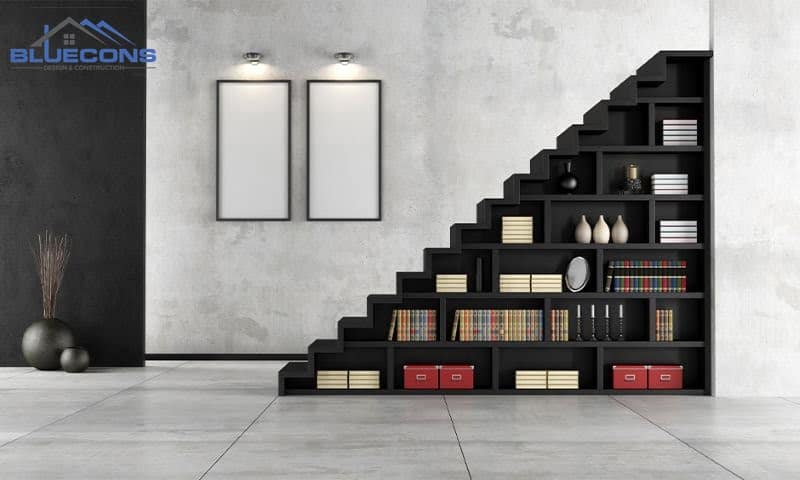 Mẫu tủ cầu thang gỗ công nghiệp đơn giản