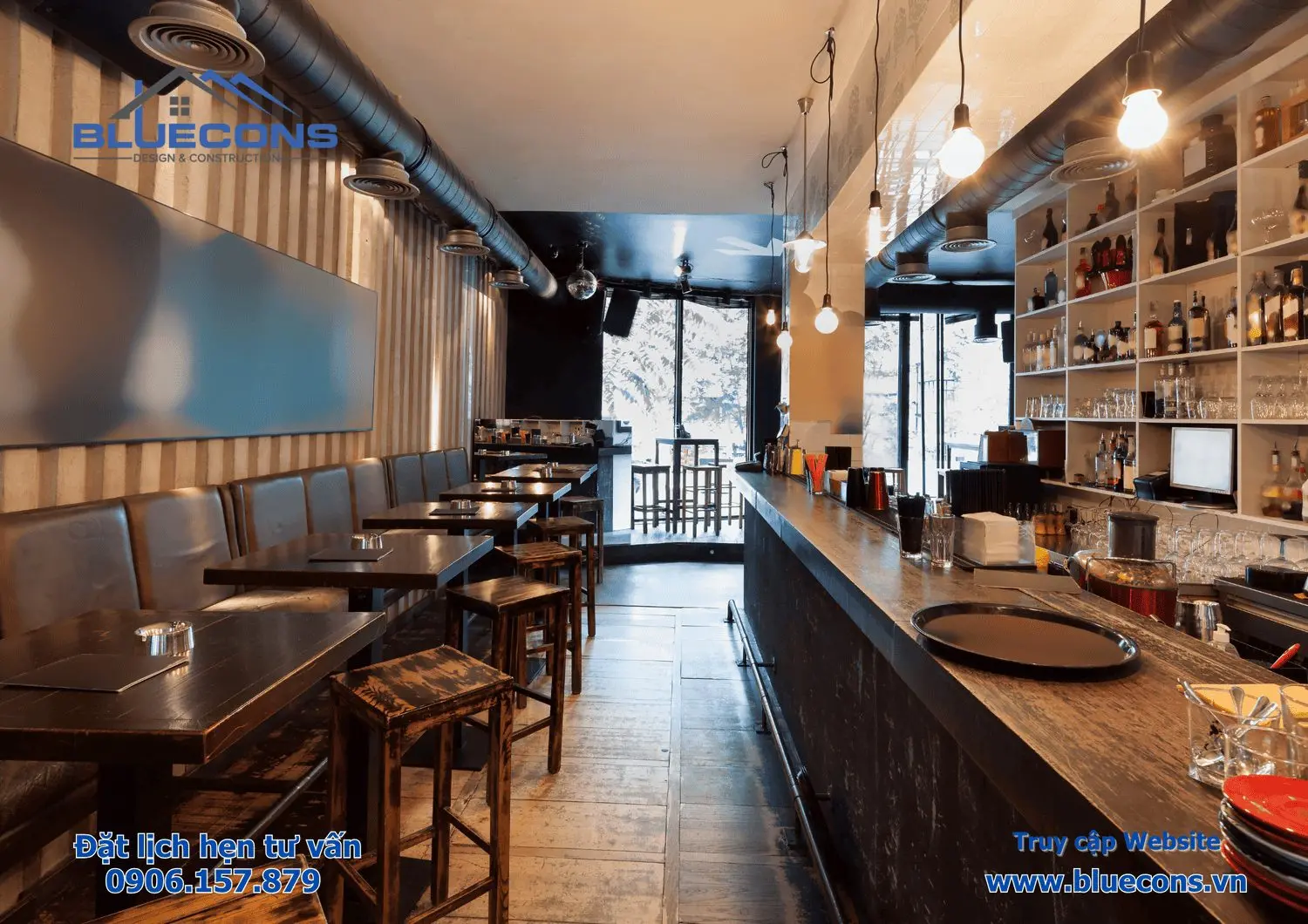 Kệ trưng bày quán cafe