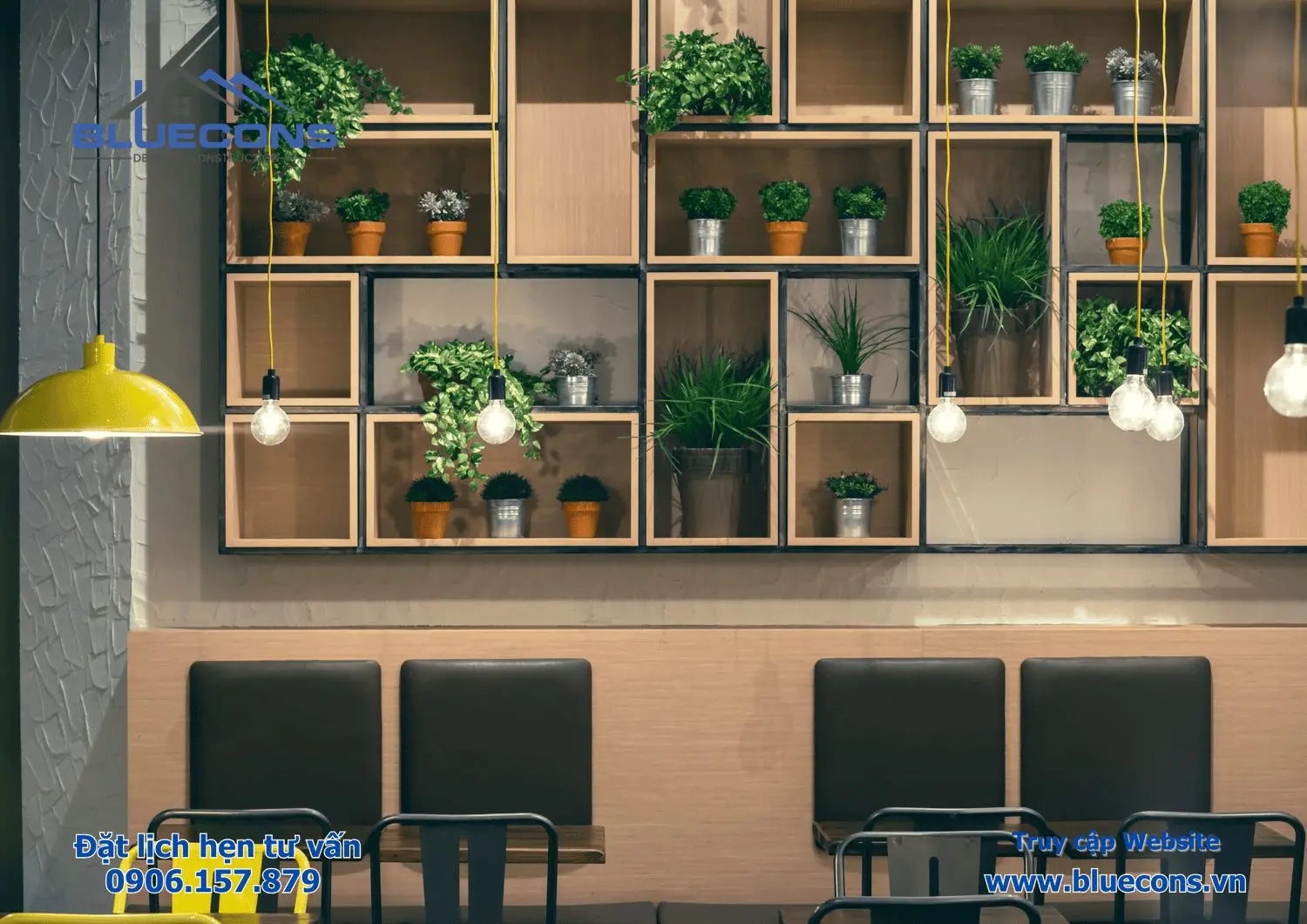 Kệ trưng bày quán cafe