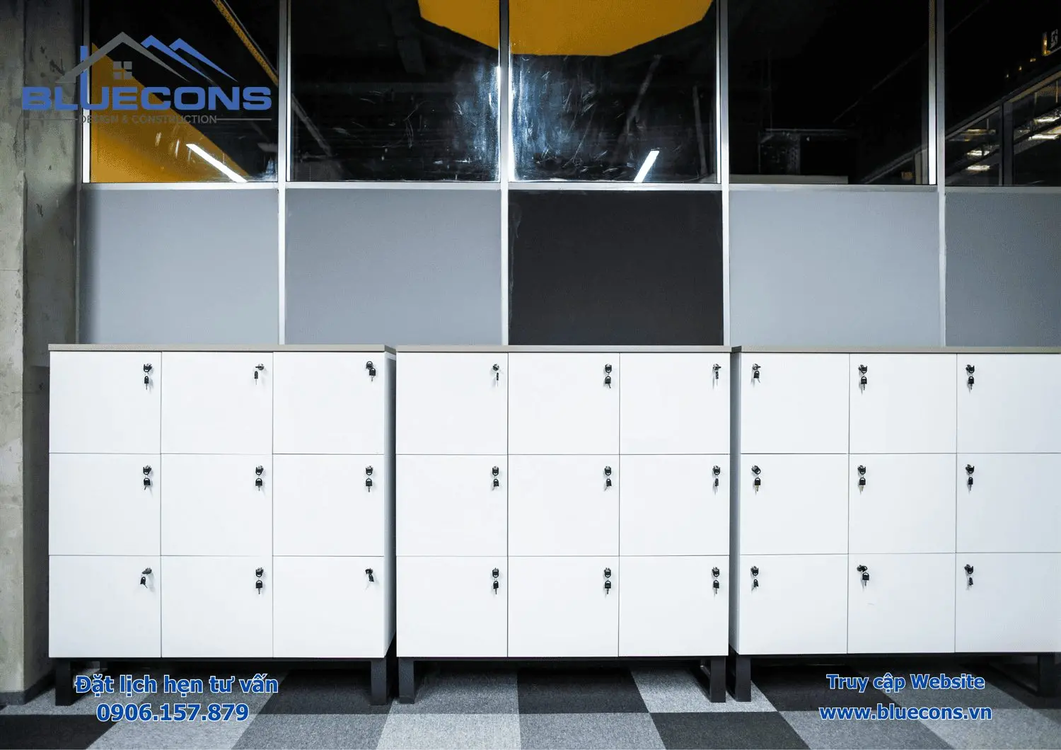 Mẫu Tủ locker văn phòng 