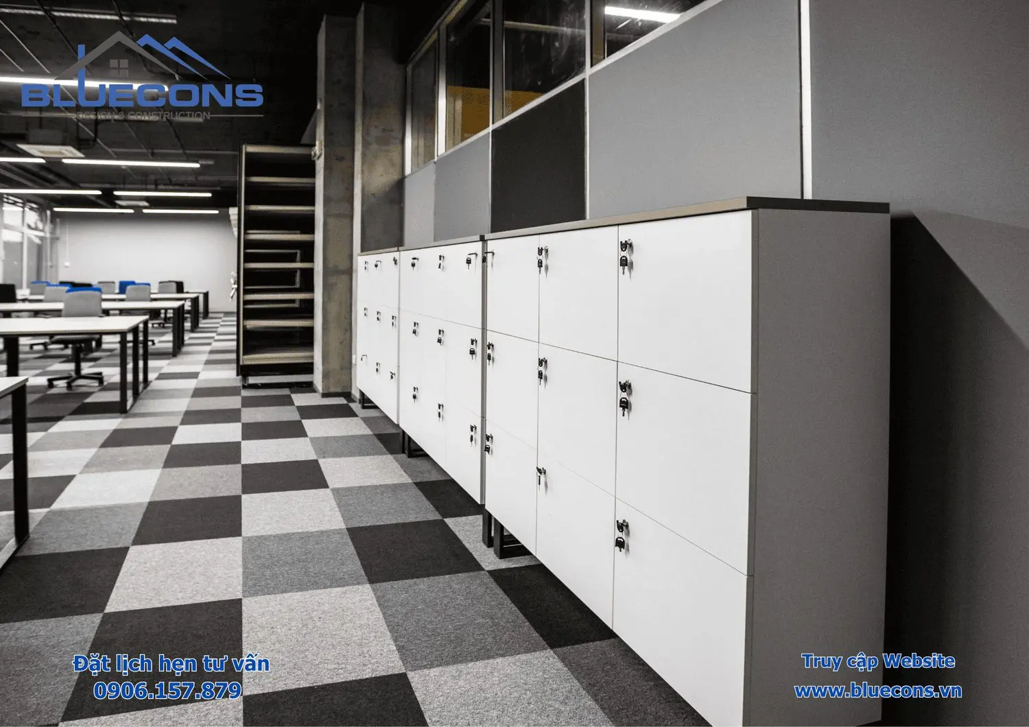 Mẫu Tủ locker văn phòng 