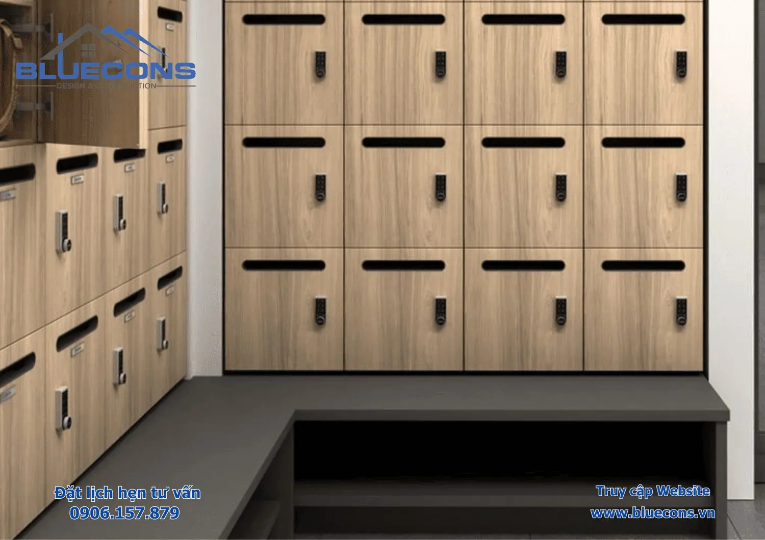 Tủ locker gỗ HDF