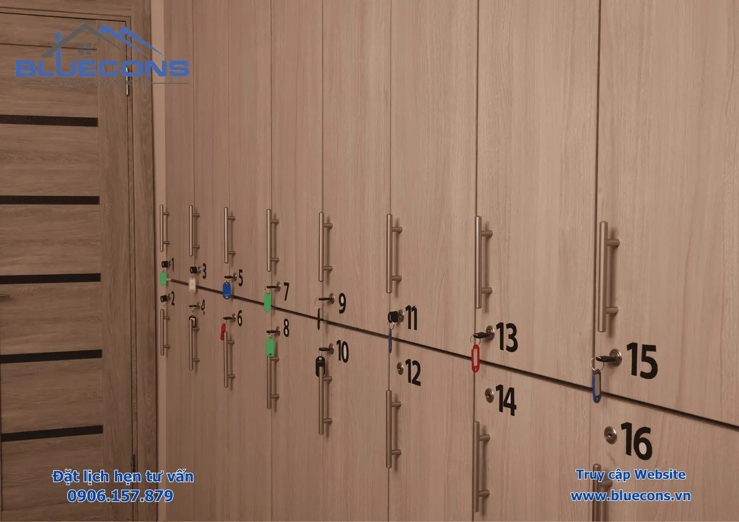 Tủ locker bằng gỗ công nghiệp