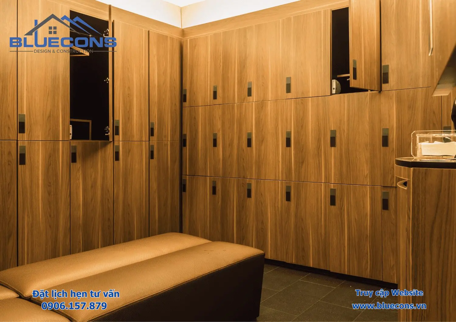 Tủ locker bằng gỗ công nghiệp