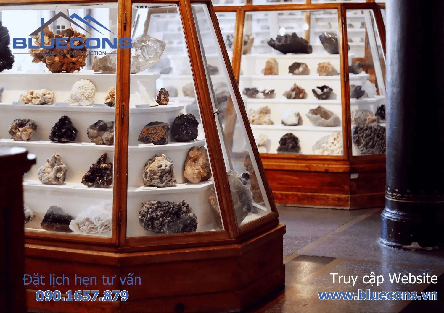 Tủ trưng bày bằng gỗ cao cấp