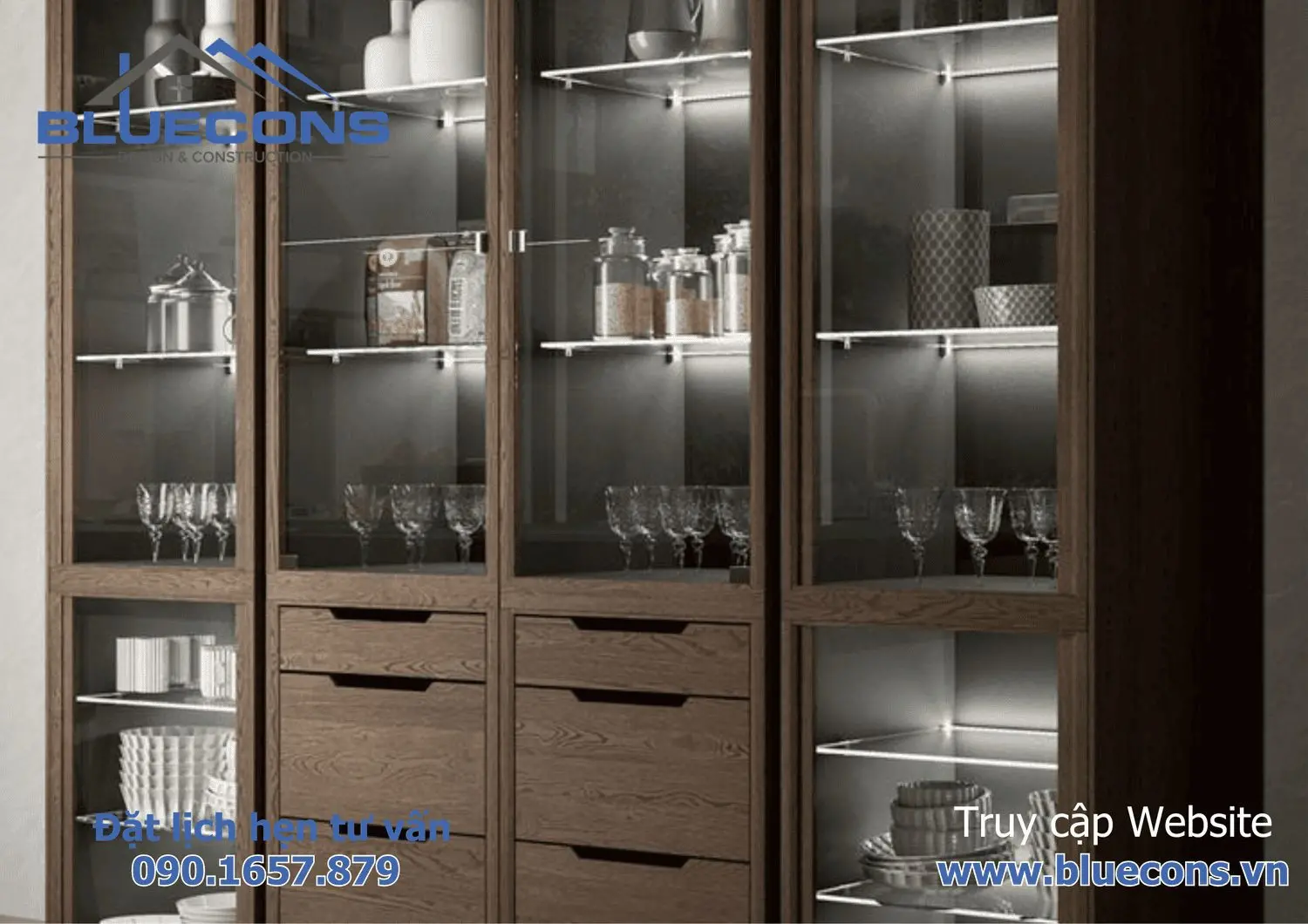 Tủ trưng bày gỗ MDF