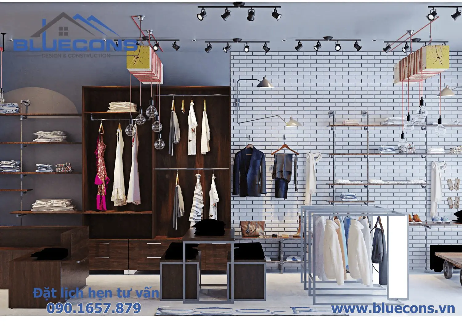 Tủ trưng bày shop thời trang