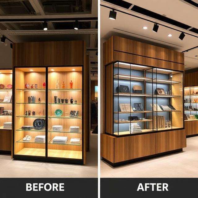 Đóng tủ trưng bày theo yêu cầu (1) Đóng tủ trưng bày theo yêu cầu (1)