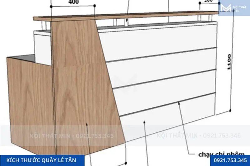 Kích thước quầy pha chế tiêu chuẩn