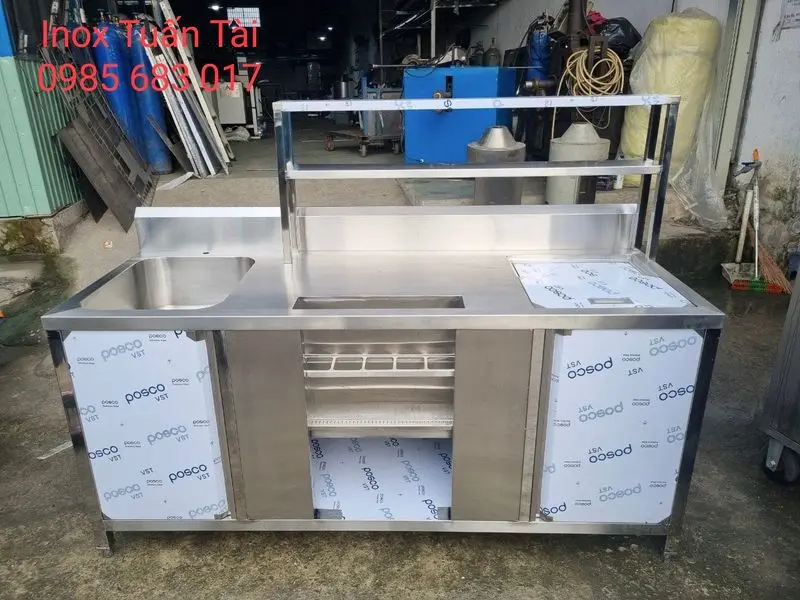 Hình ảnh quầy pha chế inox