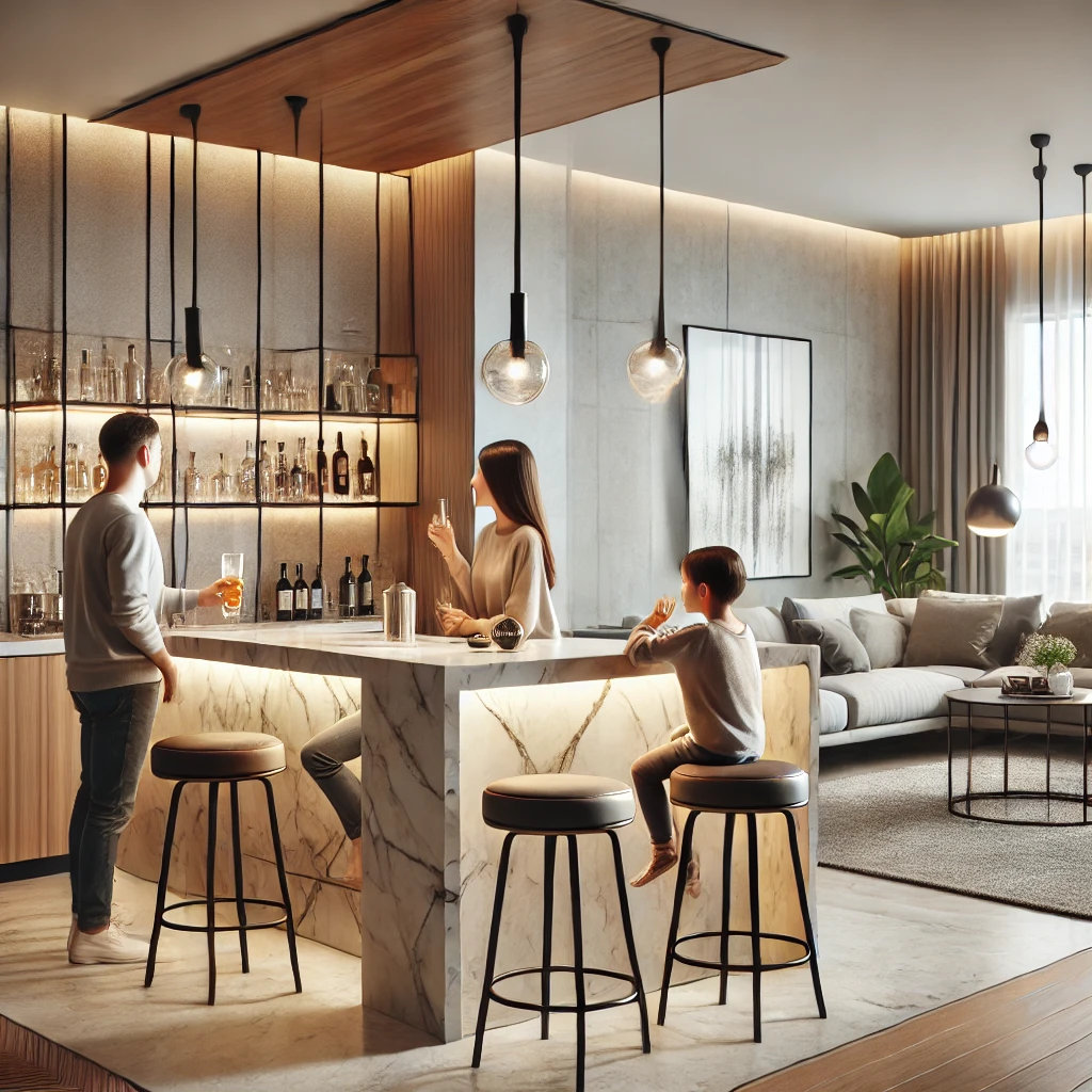 Quay-Bar-Gia-Dinh-Hien-Dai Quầy Bar Gia Đình Hiện Đại