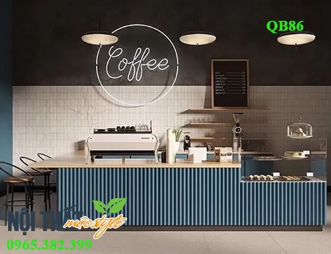 Quầy bar gỗ thông phong cách công nghiệp