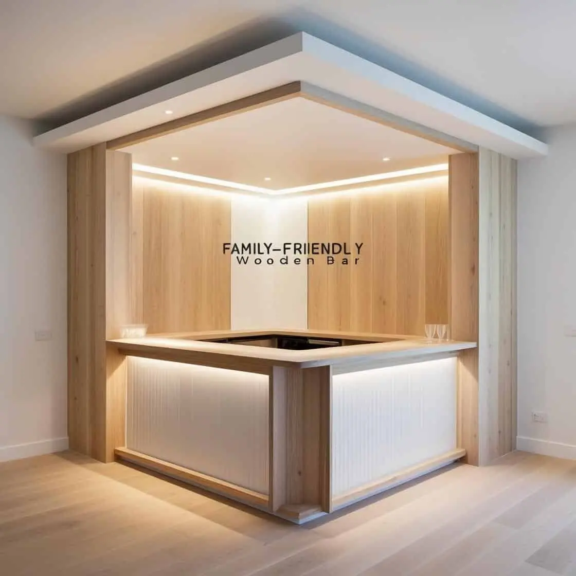 Quầy Bar Gỗ Gia đình 10m2 Hiện đại Tông Trắng (3)