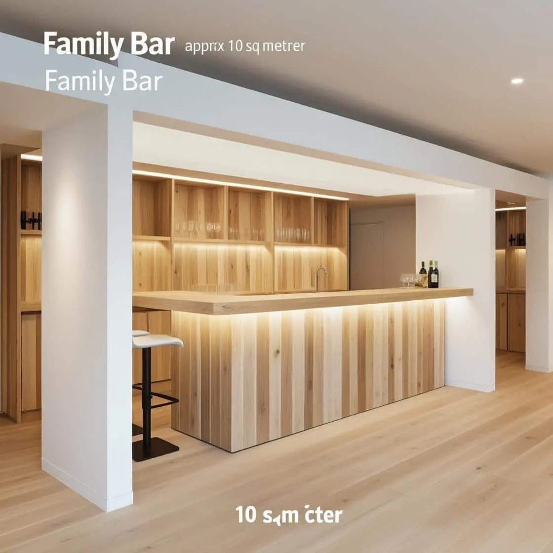 Quầy Bar Gỗ Gia đình 10m2 Hiện đại Tông Trắng (4)