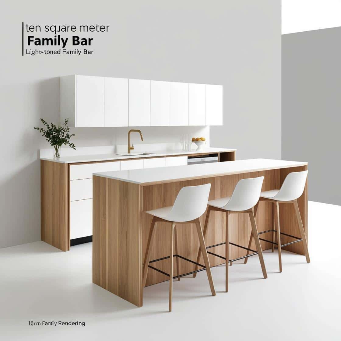 Quay-bar-go-gia-dinh-10m2-hien-dai-tong-trang-5 Quầy bar gỗ gia đình